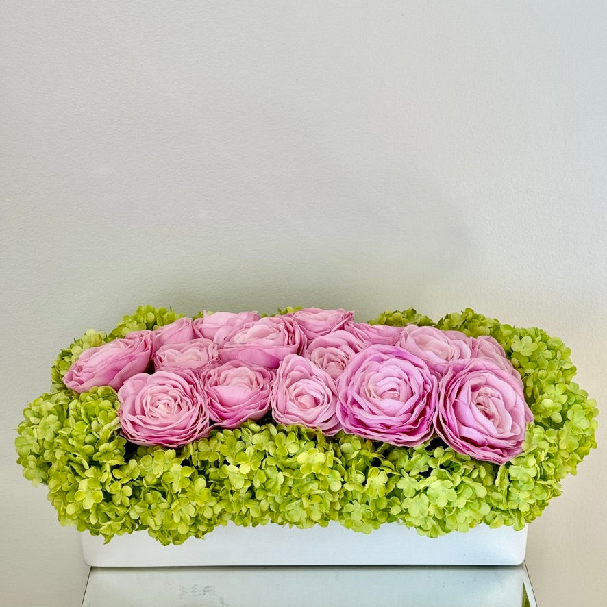 Hydrangea and Rose Arrangement