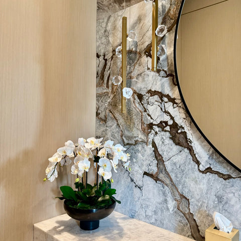 A finished Flora piece in a client home
